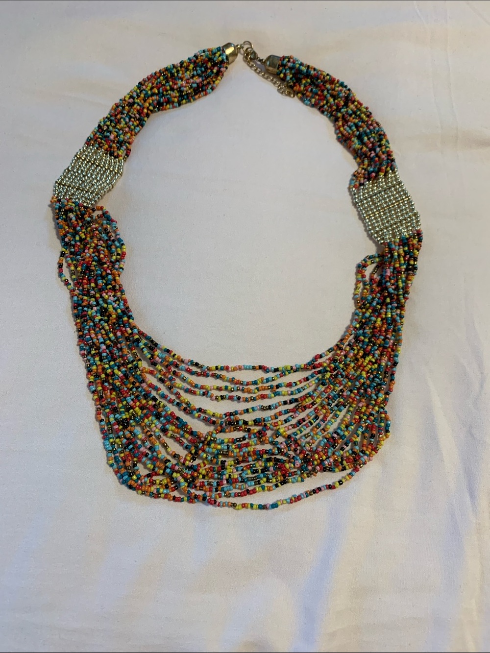 belk Multicolor Seed Bead Layered Necklace with Gold-Tone Accents